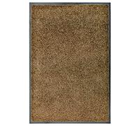 vidaXL Zerbino Lavabile Tappeto Stuoino Ingresso Tappetino Entrata Esterno Complementi Arredo Passatoia Moquette Tessili Casa Marrone 60x90 cm