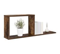 vidaXL Zwevende schappen 2 st Gerookt eiken 80 x 15 x 30 cm