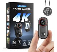 VIDCASTIVE Action Cam 4K Mini Body Camera POV indossabile con schermo da 1,44 pollici, batteria da 150 min, montaggio magnetico e clip - Fotocamera sportiva per lavoro, viaggi, animali domestici e