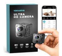 VIDCASTIVE Mini telecamera nascosta 4K Dual-Band 2.4/5GHz WiFi telecamera di sicurezza interna con rilevamento umano AI, visione notturna, archiviazione cloud/SD, fino a 150 giorni di durata della