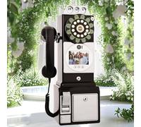 Video Audio Guest Book Phone Personalizzate Video Audio Guest Book Con Registrazione Dell'obiettivo, 1080p Video Audio Wedding Phone per Addio Al Nubilato, Compleanno, Lauree,Black