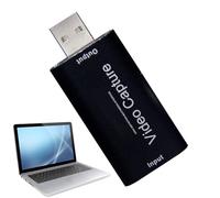 Video Capture Card, Low Latency USB Capture, Reusable Versatile Audio Grabber for Live Streaming Recording Teaching Broadcast, 2.48x1.1x0.51 inch, Black