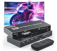 Video Controller da parete 2x2, HDMI DVI TV Controller Processore, con uscita 1080P@60Hz, 9 modalità di giunzione, rotazione di 180°, 2x2, 1x2, 1x3, 4x1, 4 monitor uniti insieme per visualizzare una