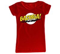 Video Delta - The Big Bang Theory: Bazinga RED T-Shirt, Donna, in Taglia M