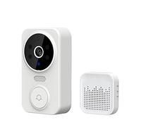Video Doorbell, Videocitofono visivo Campanello citofono bidirezionale di sicurezza Home Monitor Campanello visivo intelligente Visione notturna a infrarossi(White)