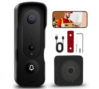 Video Doorbell Videocitofono Wifi 2.4G Campanello Video senza fili con Suoneria, 1080P Citofono Telecamera con Audio bidirezionale, Visione Notturna, Rilevamento Movimento PIR, Cambiatore vocale