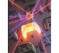 Video Game Controller Notebook - Wide Ruled Modern Laser Glowing Composition Book 120 lined pages 7.5 x 9.25 Glossy Kids Teens Adults