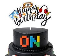 Video Game Happy Birthday Topper Torta, Decorazione Torta Gamer Game On Controller Cuffie Stecchino Cupcake per Bambini Ragazzi Ragazze Tema Gaming Compleanno Festa Forniture