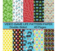 Video Game Life Scrapbook Paper 40 Pages 20 Sheets: Double Sided Pattern Paper for Scrapbooking, Card Making, Origami, DIY and More
