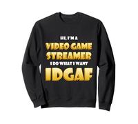 Video Game Streamer IDGAF Costume Gaming IRL Streaming Games Felpa