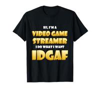 Video Game Streamer IDGAF Costume Gaming IRL Streaming Games Maglietta