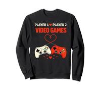 Video Games Over Valentine Player One Player Two Felpa