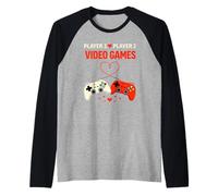 Video Games Over Valentine Player One Player Two Maglia con Maniche Raglan