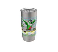Video Gioco Finale Boss Urlando Verde Conure Pixel Nerd Bicchiere termico in acciaio inox doppia parete