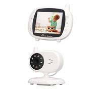 Video Monitor Wireless per Bambini con Visione Notturna, Conversazione Bidirezionale, Ninna Nanna, Monitoraggio della Temperatura, LCD da 3,5 Pollici, Segnale 2,4 G (Spina UE)