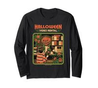 Video Rental Halloween Sarcastic Vintage Funny Adult Humor Maglia a Manica