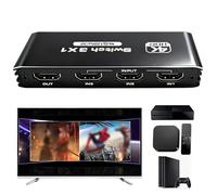 Switch HDMI 3 in 1 Out 4K 120Hz HDMI Splitter con telecomando, 8K 30Hz HDR10+ CEC HDCP2.3, distributore per PS5/PS4/3, Xbox, Switch, Blu-ray, PC, proiettore, TV, adattatore Hub