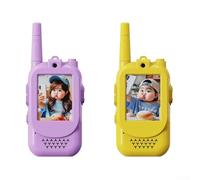 Video Talkie ricaricabile con schermo da 2,0 pollici per bambini, comunicazione bidirezionale a lungo raggio 150-500 m, design resistente alle cadute (giallo viola)