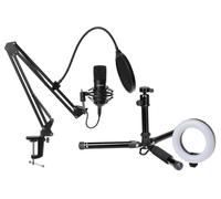 Video Vlogger Intervista Kit Con Treppiede per Fotocamera LED Anello Luce Studio