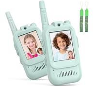 Video Walkie Talkie Bambini, Set da 2 Dispositivi Ricaricabili con Interfono Video, Giochi per Interni ed Esterni per Attività in Famiglia, Campeggio per Ragazzo e Ragazza dai 3 ai 12 Anni (Verde)