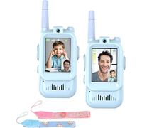 Video walkie talkie per bambini, portatili, confezione da 2, blu