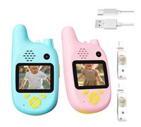 Video Walkie Talkies - Outdoor Kids Toys | Double Camera Communication - Long-Tail Rechargeable ABS Design With LCD Display For Video Calls Photo Recording Messaging And Interactive Play Boys Girls