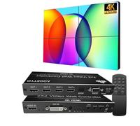 Video Wall Controller 2x2,4K30 UHD DVI & HDMIinput TV Wall Controller, supporto 180 gradi di rotazione, audio 3.5mm, funzione di memoria, telecomando + pulsante Press+RS232 controllo 1x1 1x2 2x1 1x3