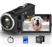 VENOPTIX Videocamera 2.7K QHD 50MP YouTube Vlogging Camera 16X Zoom digitale Webcam 270 gradi di rotazione dello schermo Camcorder con scheda SD 32G e 2 batterie di registrazione durante la ricarica