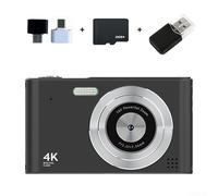Videocamera 4K con foto da 48 MP, zoom digitale 16X, funzione anti-scivolo, rilevamento volti e schermo 2 da 4 pollici per acquisire immagini dettagliate e video fluidi (nero 32G)