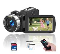 Videocamera 4K Videocamera 75MP YouTube Vlogging Camera Scheda SD 64G e 2 Batterie 18X Zoom Digitale Webcam Rotazione 270 Gradi Registrazione dello schermo durante la ricarica della videocamera per