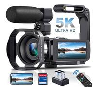 Videocamera 64MP con zoom digitale 18X, WiFi, visione notturna IR, touch screen, scheda SD, microfono, 2 batterie, telecomando
