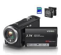 Videocamera 64MP con zoom digitale 18X, WiFi, visione notturna IR, touch screen, scheda SD, microfono, 2 batterie, telecomando
