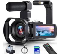 Videocamera 8K 64MP YouTube Vlogging Telecamere IR Visione Notturna WiFi Webcam Camcorder con Zoom Digitale 18X 3.0" Stabilizzatore Touch Screen, Mic, 64G SD Card, Telecomando e 2 Batterie