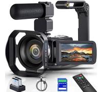 Videocamera 8K 64MP YouTube Vlogging Telecamere IR Visione Notturna WiFi Webcam Camcorder con Zoom Digitale 18X 3.0" Stabilizzatore Touch Screen, Mic, 64G SD Card, Telecomando e 2 Batterie