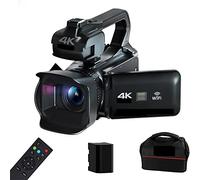 Videocamera, Auto Focus 4K Camcorder 18X Zoom 64MP Videocamera digitale for Streaming Webcam Time-lapse 4quot;Registratore touch screen(No SD Card,Video Camera)