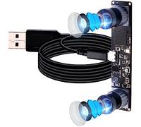 Videocamera con doppia lente stereo, modulo webcam industriale USB 2.0, sincronizzazione Web USB Security Camera per 3D VR, sistema di conteggio persone, visione stereoscopica, modulo webcam per Android, Linux, Windows M12 100 degree no distortion lens