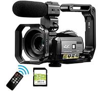 Videocamera con visione notturna 4K con WiFi e zoom digitale, videocamera professionale HD per YouTube, streaming live e creazione di contenuti