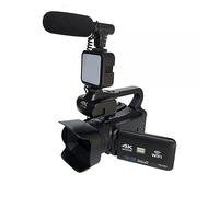 Videocamera Da 64 MP Full 4K 60FPS For Streaming Live WIFI Webcam 18X Messa A Fuoco Automatica Vlog Recorder 4 "Ruota Schermo Scatta Nitida Fluida(16G SD Card,With Light MIC)