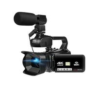 Videocamera Da 64 MP Videocamera Full 4K 60FPS For Streaming Live WIFI Webcam 18X Messa A Fuoco Automatica Vlog Recorder 4 "Ruota Schermo Telecamera HD (Color : 16G SD Card, Size : With Microphone)