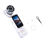 Videocamera da viaggio con autofocus, colore: Bianco | Movimento della lente a 180°, raffreddamento, uso quotidiano del creatore portatile