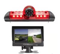 Videocamera Di Backup Telecamera Retromarcia Per Peugeot Per Boxer 2006-2019 E9 Luce Freno Telecamera HD 720P Vista Posteriore Visione Notturna Luce Stop(With 7inch Monitor)