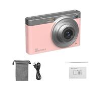 Videocamera Digitale 4K 50MP Schermo IPS Da 2,88 Pollici Messa A Fuoco Automatica Zoom 16X Flash Integrato Scatta Nitida Fluida(With 32g card,Pink)