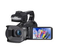 Videocamera Digitale 4K 60FPS Da 64 MP Webcam Live Stream 4.0" Touch Screen Vlog Recorder Fotocamera Con Zoom 18X Cattura Facilmente Momenti Meravigliosi(128G SD Card)