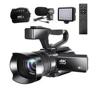 Videocamera Digitale, 4K Videocamere Videocamere Videocamere Registrazione con WiFi 30x Digital Zoom Vlogging Camera Ir Fotocamera digitale portatile visione notturna(32G SD card,RX-100-Light-Mic)