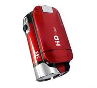 Videocamera digitale Full HD 1080p, videocamera per videocamera, zoom 16x, schermo LCD girevole da 2,7 pollici, per una registrazione fluida di viaggi, eventi o selfie (rosso)
