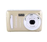 Videocamera digitale, mini videocamera da esterno da 2,4 pollici 16MP 720P 30FPS 4X Zoom HD Videocamera digitale con luce di riempimento(oro)