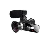 Videocamera Digitale, Videocamera videocamera con fotocamera da vlogging digitale for videocamera microfono for la visione notturna del telecomando wifi in live streaming fotografia(With 16GB SD Card,
