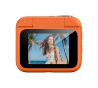 Videocamera HD Y360, videocamera 4K Vlogging a 360 gradi con schermo flip e supporto sul petto, per sport all'aria aperta e registrazione di viaggi, colore nero (arancione)