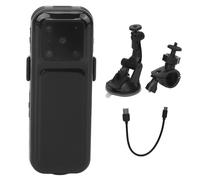 Videocamera indossabile in prima persona, mini videocamera Full HD 1080P con visione notturna e batteria ricaricabile per la riproduzione in tempo
