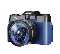 Videocamera, Macro Lens 4K Digital Camera Flip Screen Selfie Camcorder 48MP Vlog Webcam Videoregistratore vintage 16X grandangolare(NO SD Card,With Lens Fliter)